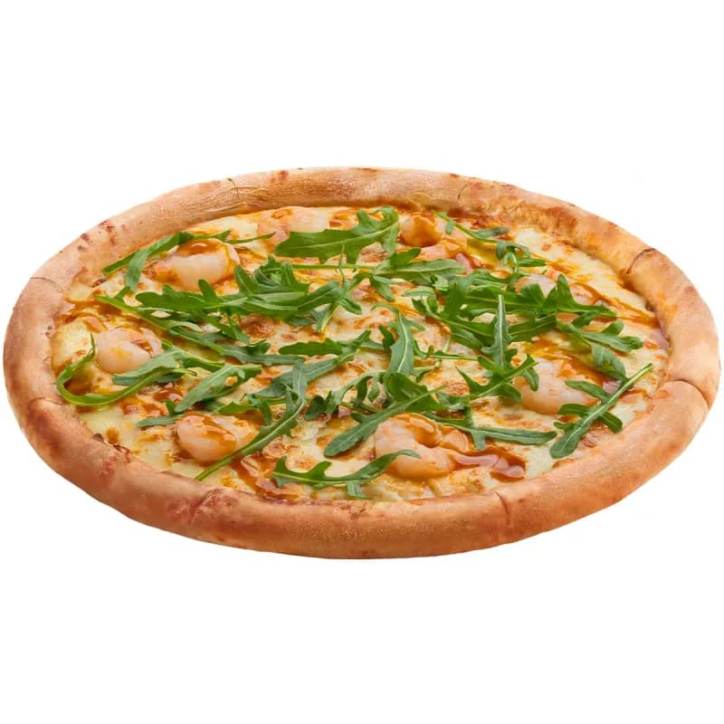 с креветками и рукколой